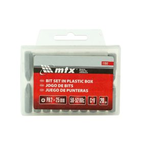   MTX PH2x25mm, 20db bitfej készlet 45X-acél, műanyag tokban