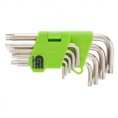SIBRTEH torx fényes rövid kulcsszett T10-T50 CrV 9db