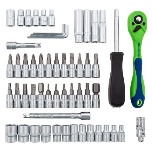 SPARTA 56 részes 1/4” racsnis szerszámkészlet, műanyag kofferben