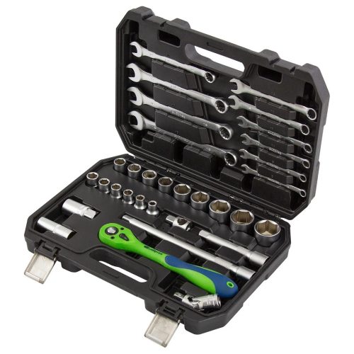 MTX 32 részes 1/2” racsnis szerszámkészlet, CrV, műanyag kofferben