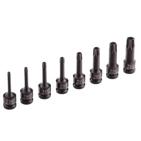   STELS T30- T80 8 részes hosszított gépi TORX készlet fém kofferben professional