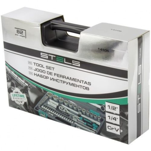 STELS Szerszámkészlet kofferben 82 db-os 1/2- 1/4 Cr-V S2