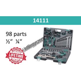 STELS Szerszámkészlet kofferben 98 db-os 1/2- 1/4 Cr-V S2