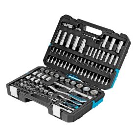   GROSS 109 részes 1/4"-1/2" racsnis szerszámkészlet, 120 fogas mechanizmus, CrV, kofferben