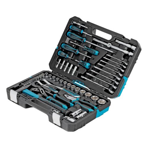 GROSS 120 részes 1/4"-1/2" racsnis szerszámkészlet, 120 fogas mechanizmus, CrV, kofferben