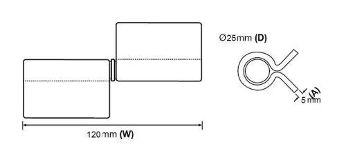 25X120X5MM hegeszthető kapupánt lapkás, spanyol típus