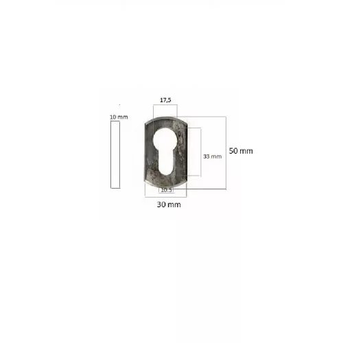 50X30X10mm hegeszthető cilinder védőpajzs, hegeszthető kulcslyuk