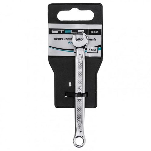STELS 7mm csillag- villáskulcs, Bi-HEX, CrV, csúszásgátló bordázat PROFESSIONAL