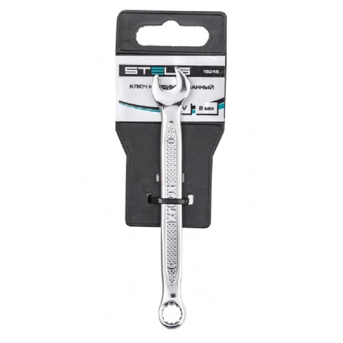 STELS 15mm csillag- villáskulcs, Bi-HEX, CrV, csúszásgátló bordázat PROFESSIONAL