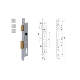   ANBO 27/27mm 3cm ovális portálzár szett 3 db kulccsal, cilinder zárbetéttel