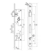 ANBO komplett portálzár szett kilinccsel 4 cm 1231 antracit 224x40x22mm zár, kilincs, 3 db kulcs