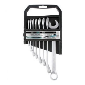   STELS Professional 8-19mm 8db-os hajlított kombinált csillag-villáskulcs készlet CrV