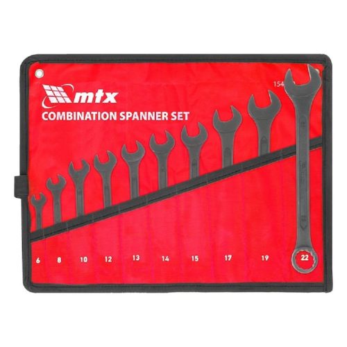MTX 6-22mm 10db foszfátozott kombinált csillagvillás kulcs szett tartóban