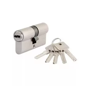   ANBO 30/30mm króm ovális biztonsági cilinderzár betét, hengerzárbetét 2300 5db kulcs+ csavar