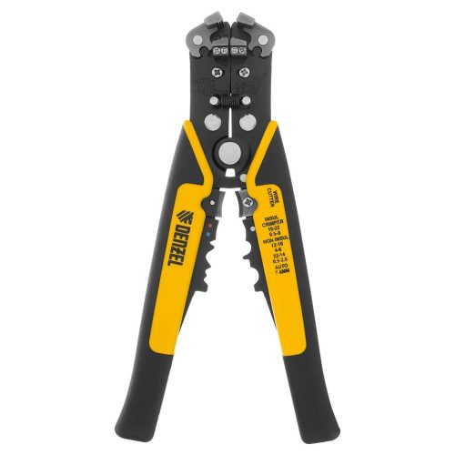 DENZEL 0,2-6 mm² krimpelő fogó huzalcsupaszító, kábelvágó funkcióval 