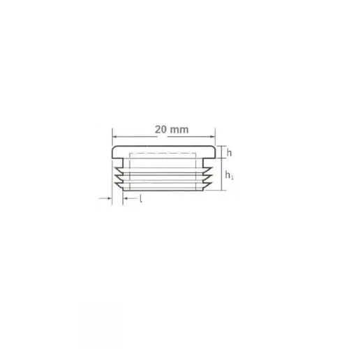 IMPORT 20X20 mm zártszelvény dugó, harmonikás, műanyag