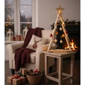 Hazai dekoratív fenyőfa csillaggal 83X46X10 cm 