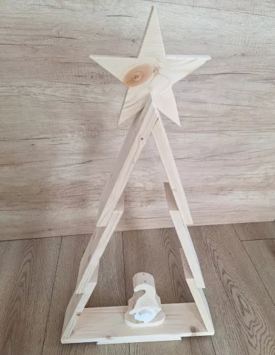 Hazai dekoratív fenyőfa csillaggal 83X46X10 cm 