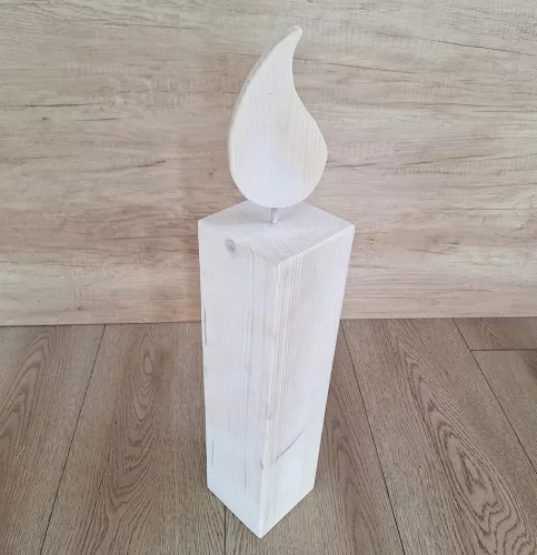 Hazai dekorációs gyertya lánggal borovi fenyő 64X12X12 cm