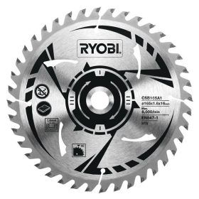   Ryobi 165/16 mm HM fűrészlap akumulátoros géphez  40T CSB165A1