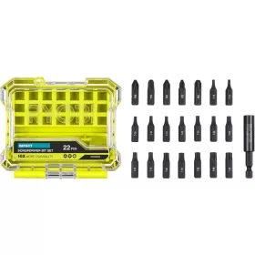   RYOBI 22 részes IMPACT TORQUE bitszett, ütvecsavarozóhoz RARXSD22