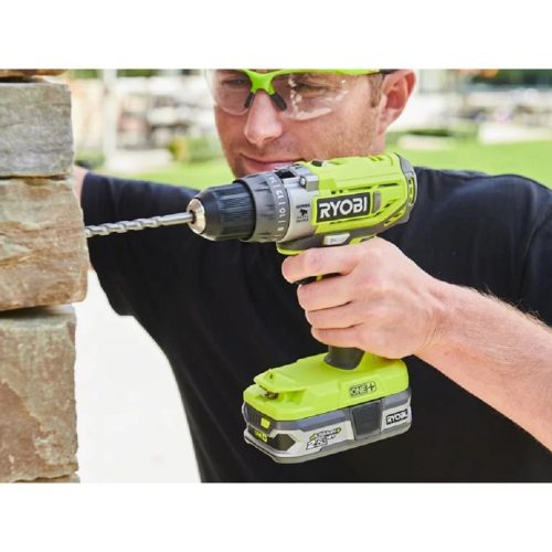 RYOBI 18V 45Nm kétsebességes ütvefúró-csavarozó szett, 2X 1.5Ah akku+ töltő R18PD2-215G