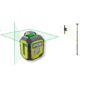   Ryobi 360°zöld vonal lézer teleszkópos állvánnyal, önbeálló RB360GLL-K