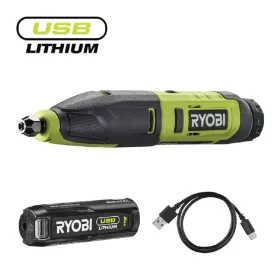   RYOBI 4V nagyfordulatszámú gép szett 1×2,0 Ah akkumulátorral és USB-C töltőkábellel, dobozban RPC4-120G