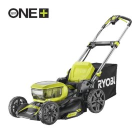   RYOBI 18V akkus fűnyíró SOLO (46 cm, brushless motor, 55L gyűjtő, 10 fokozatú magasságállítás) – RY18LMX46A-0