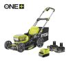 RYOBI 2x18V akkus fűnyíró (46 cm, brushless motor, 55L gyűjtő, 2×5.0Ah akku + töltő) – RY18LMX46A-250