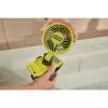 RYOBI 4V akkus csíptethető ventilátor szett 1×2.0 Ah akku+ USB-C töltőkábel, RCF-120G