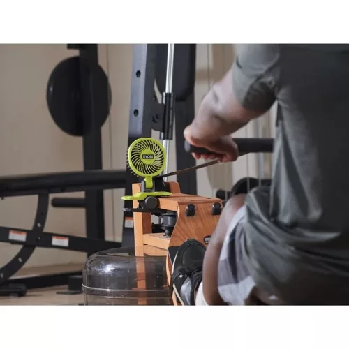RYOBI 4V akkus csíptethető ventilátor szett 1×2.0 Ah akku+ USB-C töltőkábel, RCF-120G