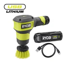   RYOBI 4V akkus kefe, 2.0Ah akkumulátor, USB-C töltőkábel, RSCR4-120G