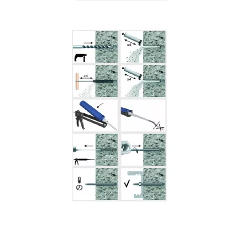 KOELNER 300ml kétkomponensű ragasztógyanta RAWL R-KEM-II-300-W TÉLI, -20C