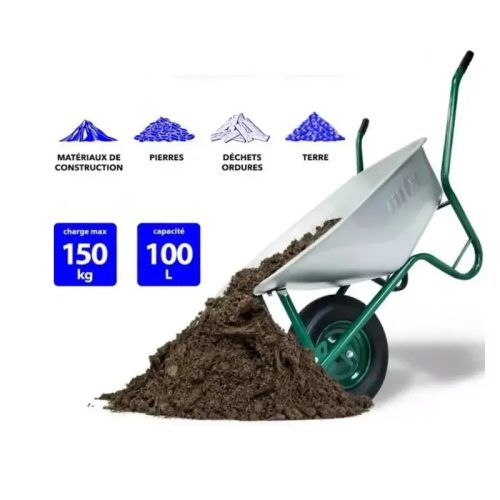 MTX 150kg 100L építőipari talicska ballonos kerékkel