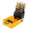 DENZEL 25 db 1-13 mm, fém fúrószár készlet HSS-Tin, Golden Tip, tároló dobozban