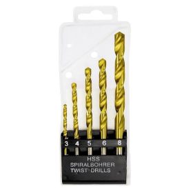   MTX 5db-os HSS-Ti fémfúró készlet 3–4–5–6–8 mm kazettában