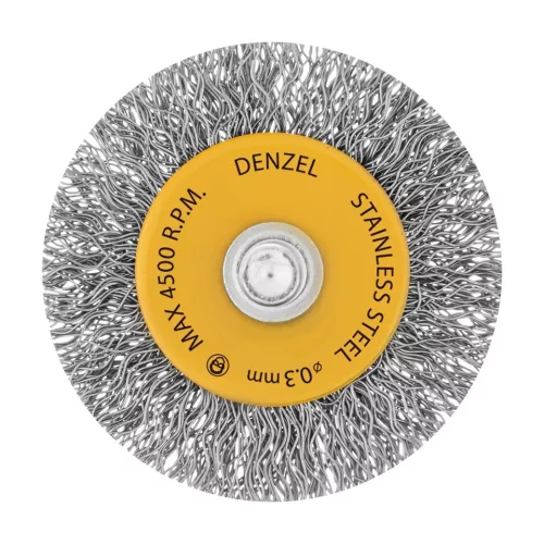 DENZEL 50 mm drótkorong fúróba, lapos, INOX préselt, kreppelt acél huzal