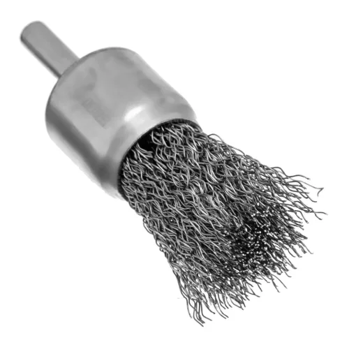 DENZEL 5db-os INOX drótkorong készlet fúróba, kreppelt, kefekorong+csésze+lapos, 0,3 mm szálvastagság