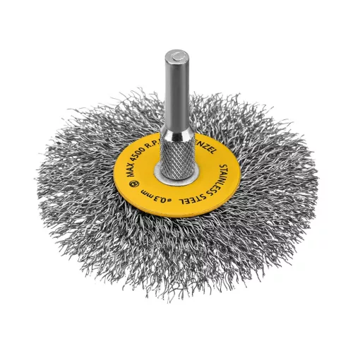 DENZEL 5db-os INOX drótkorong készlet fúróba, kreppelt, lapos+ rögzítőcsapok, 0,3 mm szálvastagság