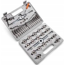   SPARTA 40 részes menetfúró és menetvágó szett M3-M12 metsző-vágó fej kofferben