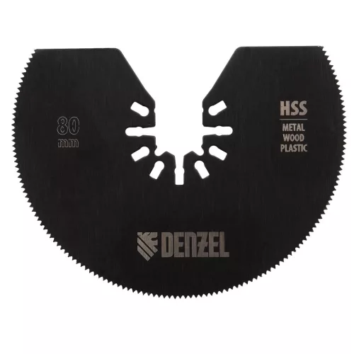 DENZEL 80 x 1,2 mm HSS szegmens fűrészlap multifunkciós géphez, fém/ fa/ műanyag, félkör, finom fogazat