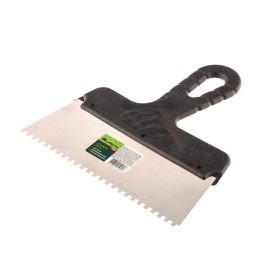   SIBRTEH 250mm 6x6mm fogazott spatulya rozsdamentes, műanyag nyéllel