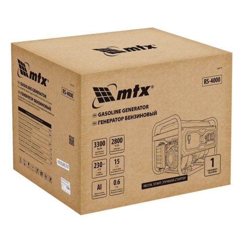 MTX 208 cm³ 3.3kW 230V önindítós benzines generátor RS-4000E