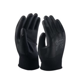   PORTWEST L/ 9-es fekete mártott kötött PU szerelő kesztyű