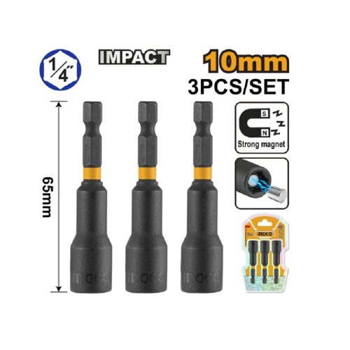 INGCO 3db impact csavarbehajtó 10 mm