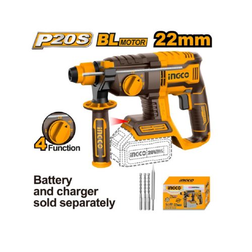 INGCO 20V 2J akkus kombikalapács SDS-Plus brushless motor SOLO