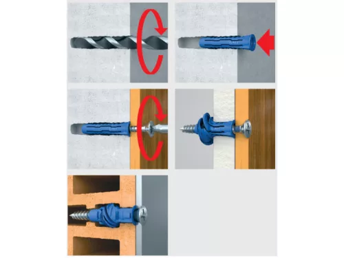 KOELNER 4db 4ALL csavar+ nagyteljesítményű nylon dübel szett 12x60mm- 8x100mm csavarral