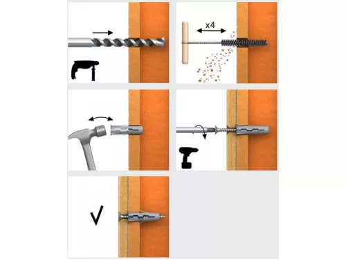 KOELNER 12 db 5x24mm UNO szett univerzális tipli+ csavar R-S11-UNO-05+/40