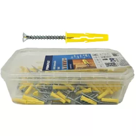   KOELNER 100 db 3,5x30mm UNO szett univerzális tipli+ csavar R-S11-UNO-05+/12